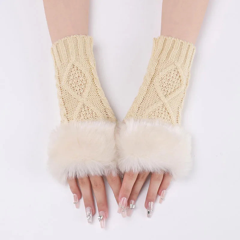 Faux Fur Cable Cuffs