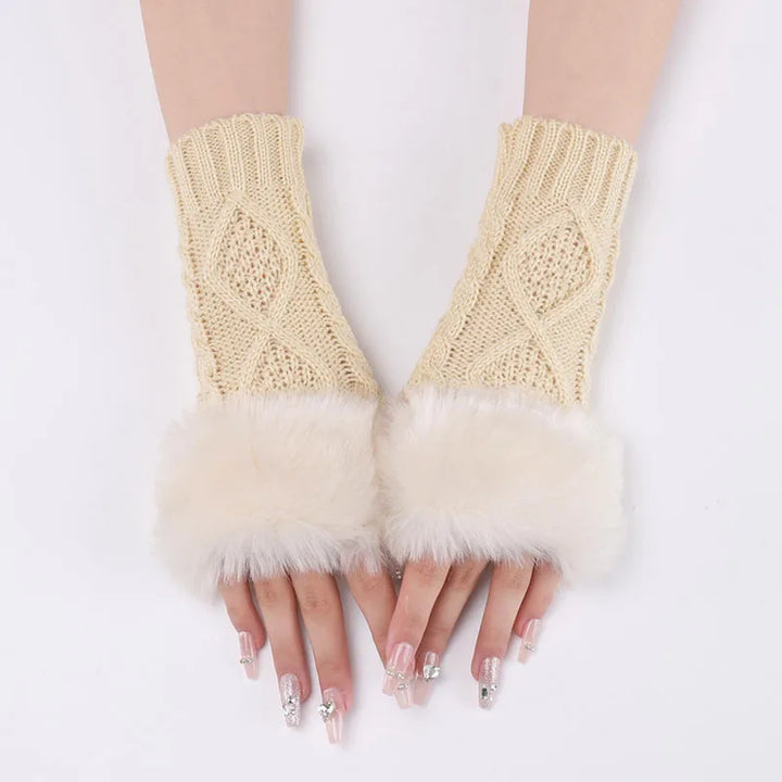 Faux Fur Cable Cuffs