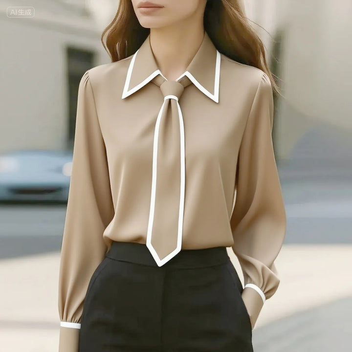 Maison Contrast Tie Blouse