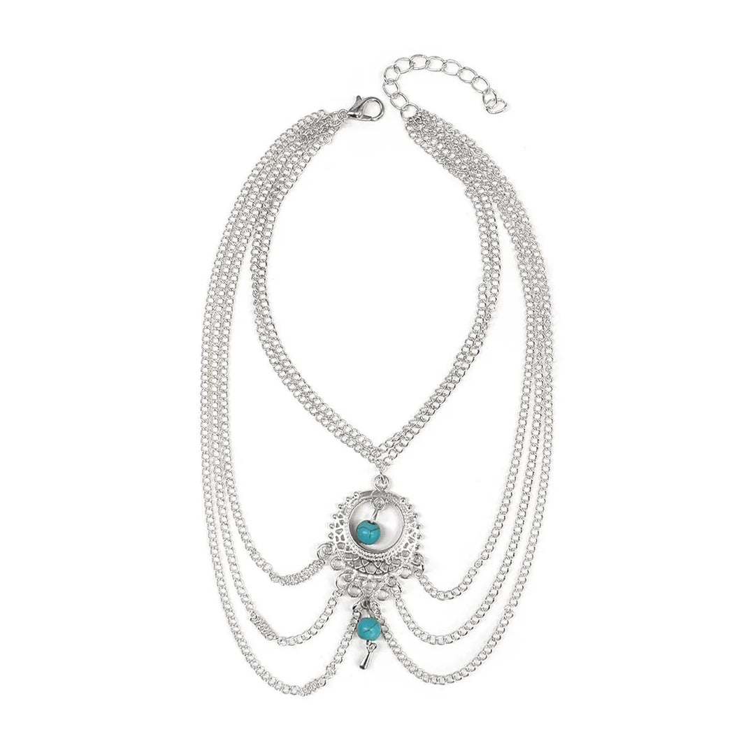 Medallion Multi-Chain Anklet