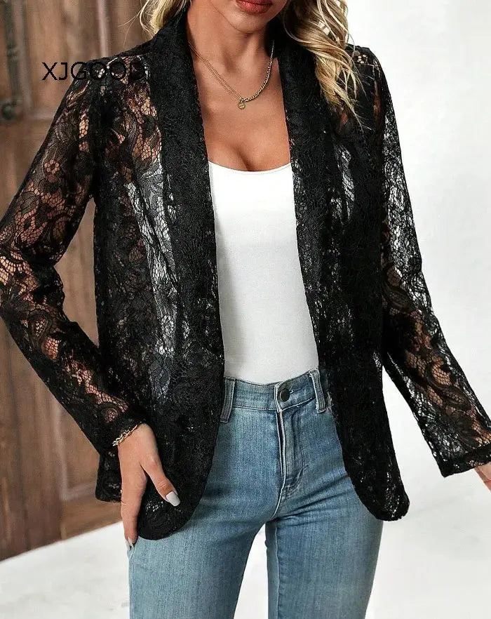 Camille Sheer Lace Blazer