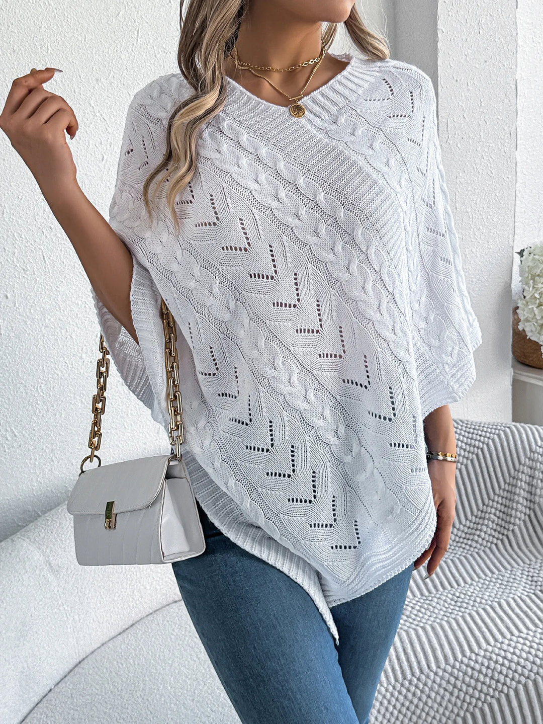 Novena Knit Sweater Poncho