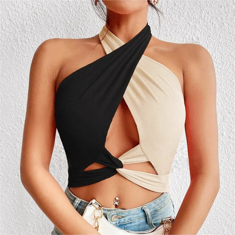 Contour Cross-Halter Top