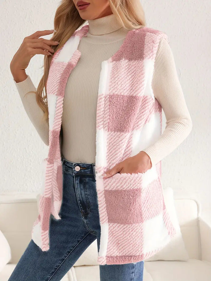 Everette Sherpa Check Vest