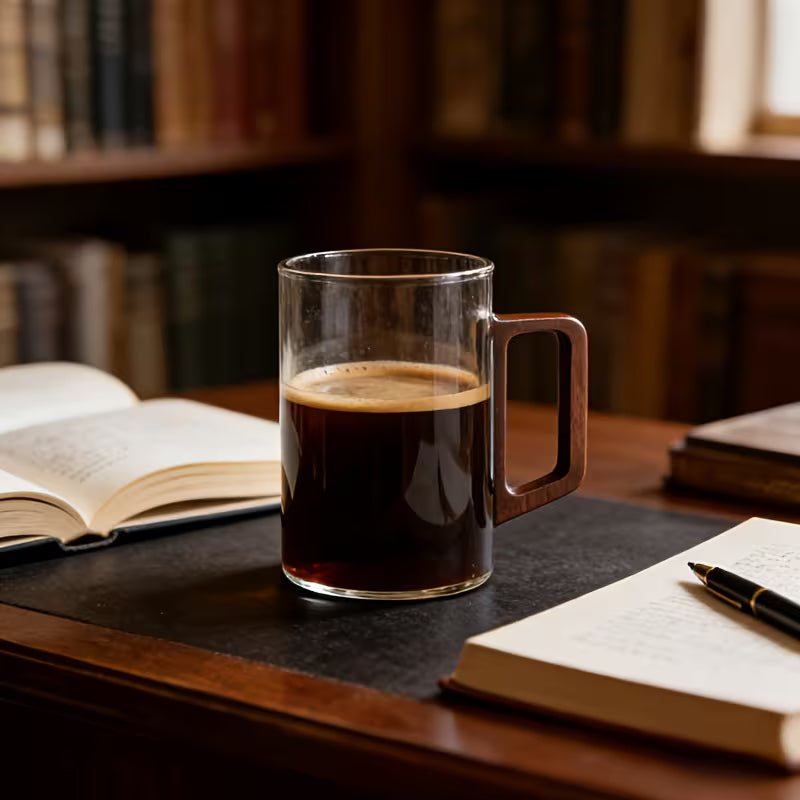 Walnut Glass Mug Set