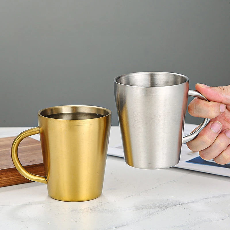 Modern Metallic Stainless Steel Mugs