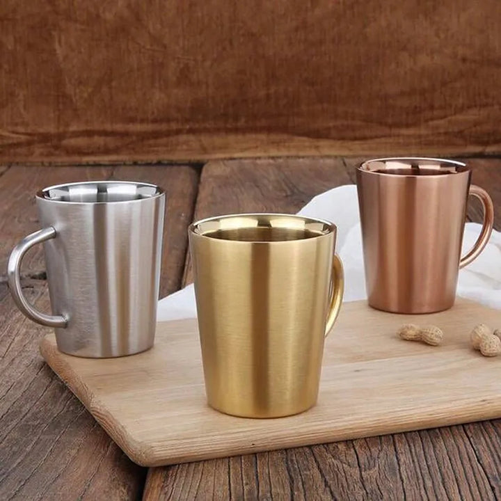 Modern Metallic Stainless Steel Mugs