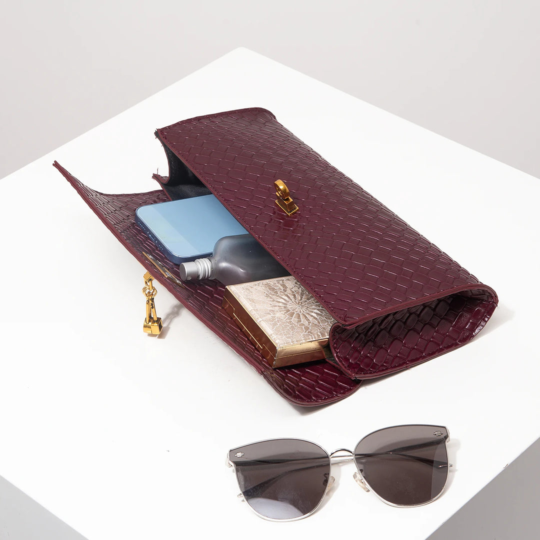 Venezia Woven Baguette Clutch