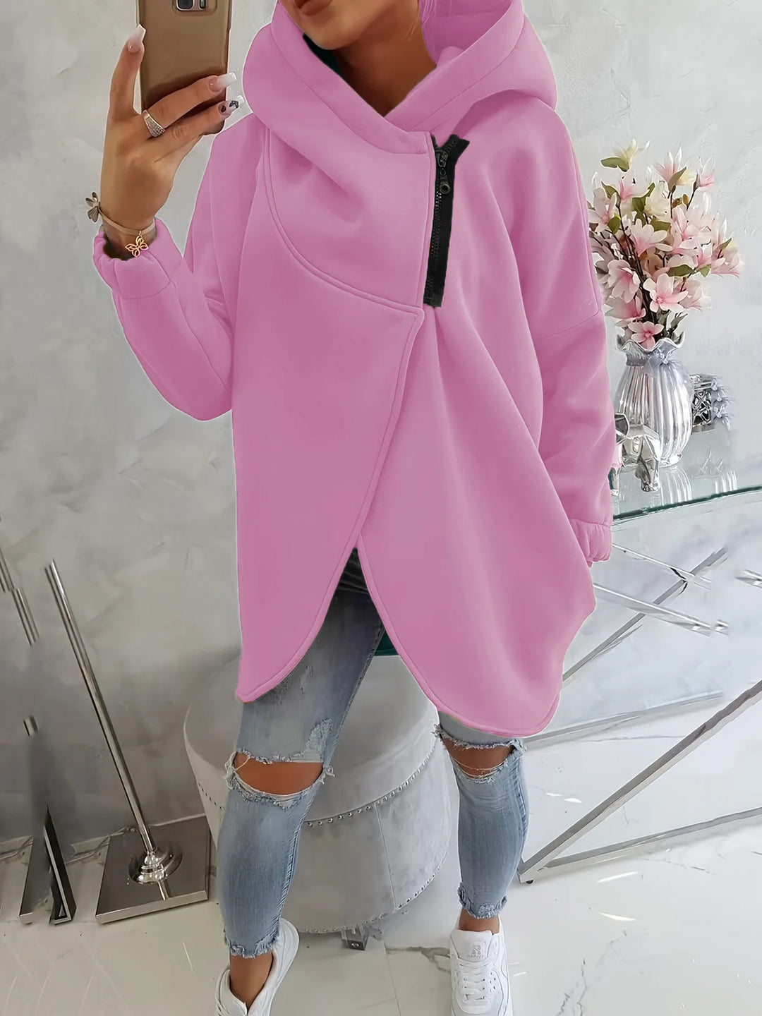 Asymmetrical Zip Hoodie