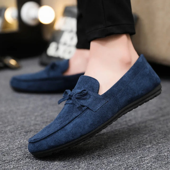 Suede Bow Loafers