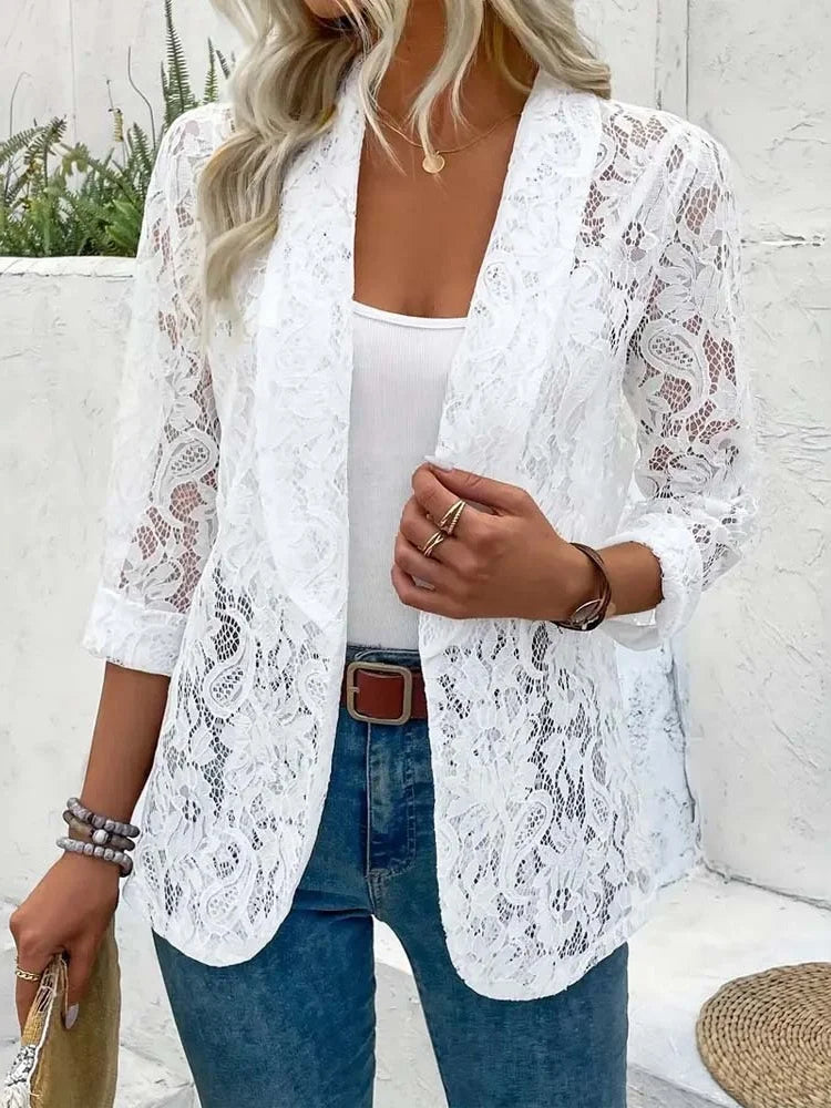 Camille Sheer Lace Blazer