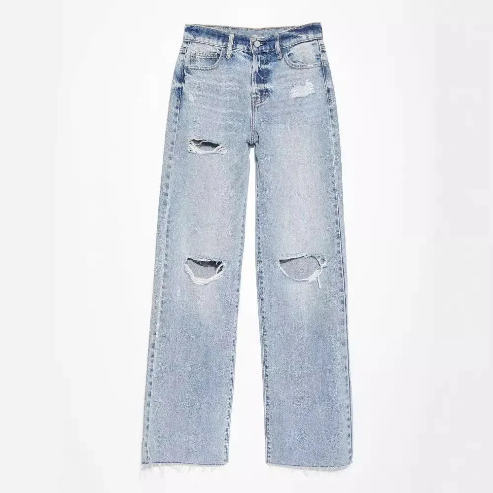 Savona Distressed Light-Wash Jeans