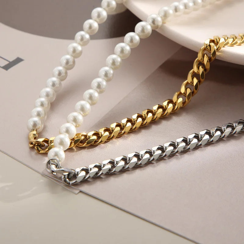 Eclipse Chain Pearl Necklace