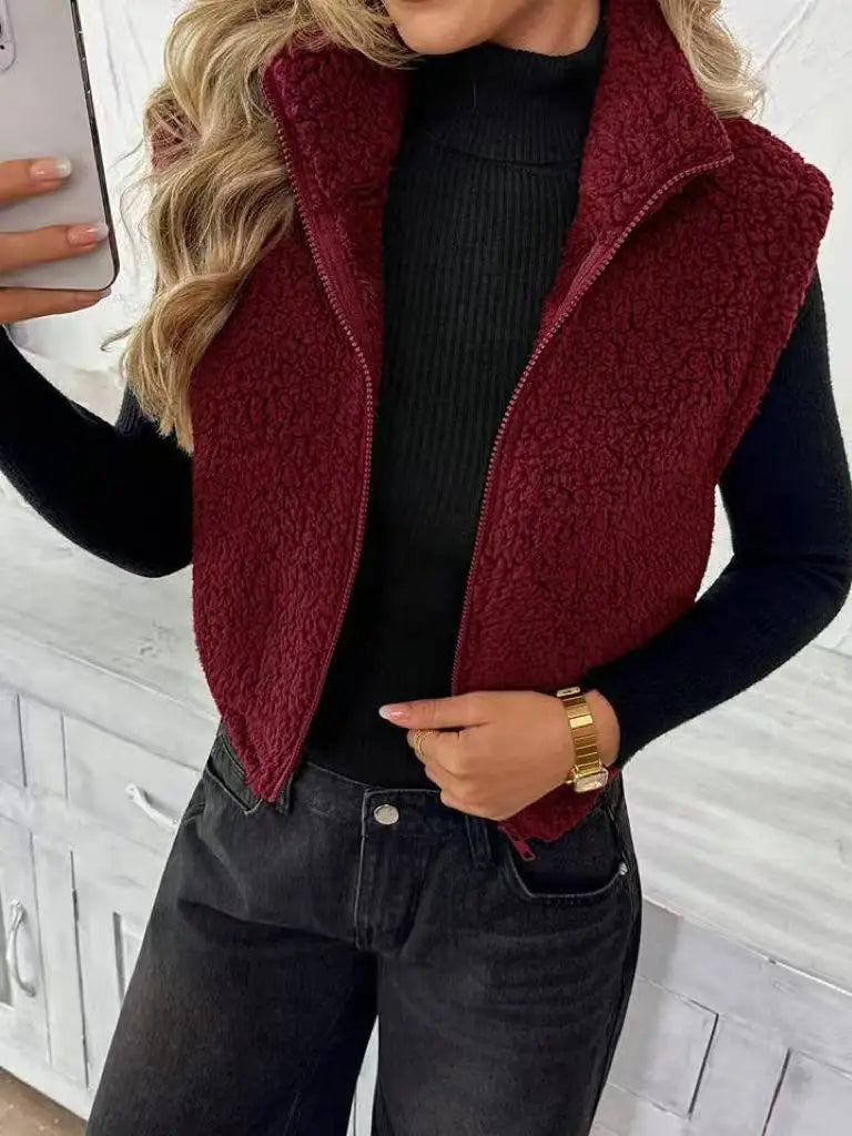 Vail Cropped Teddy Vest