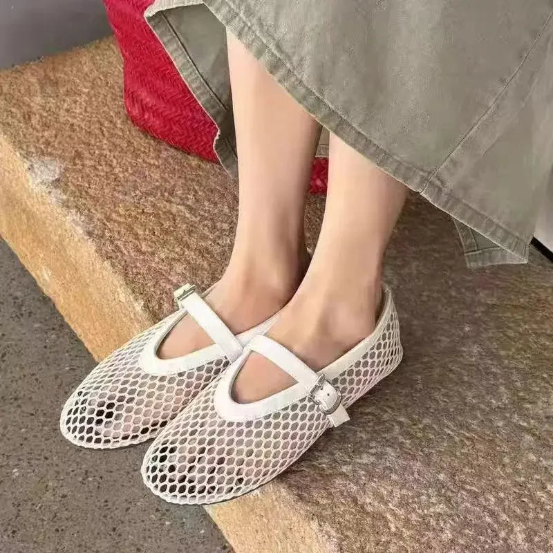 Mesh Mary Jane Flats