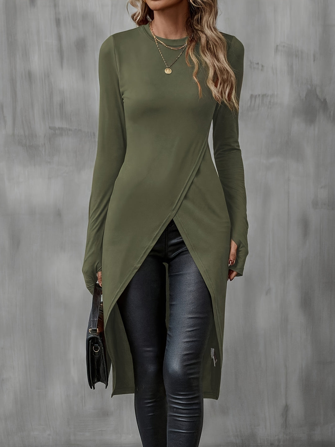 Allure Long-Sleeve Wrap Tunic