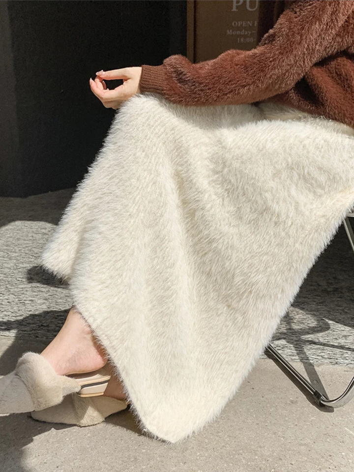 Clairmont Faux Fur Maxi Skirt