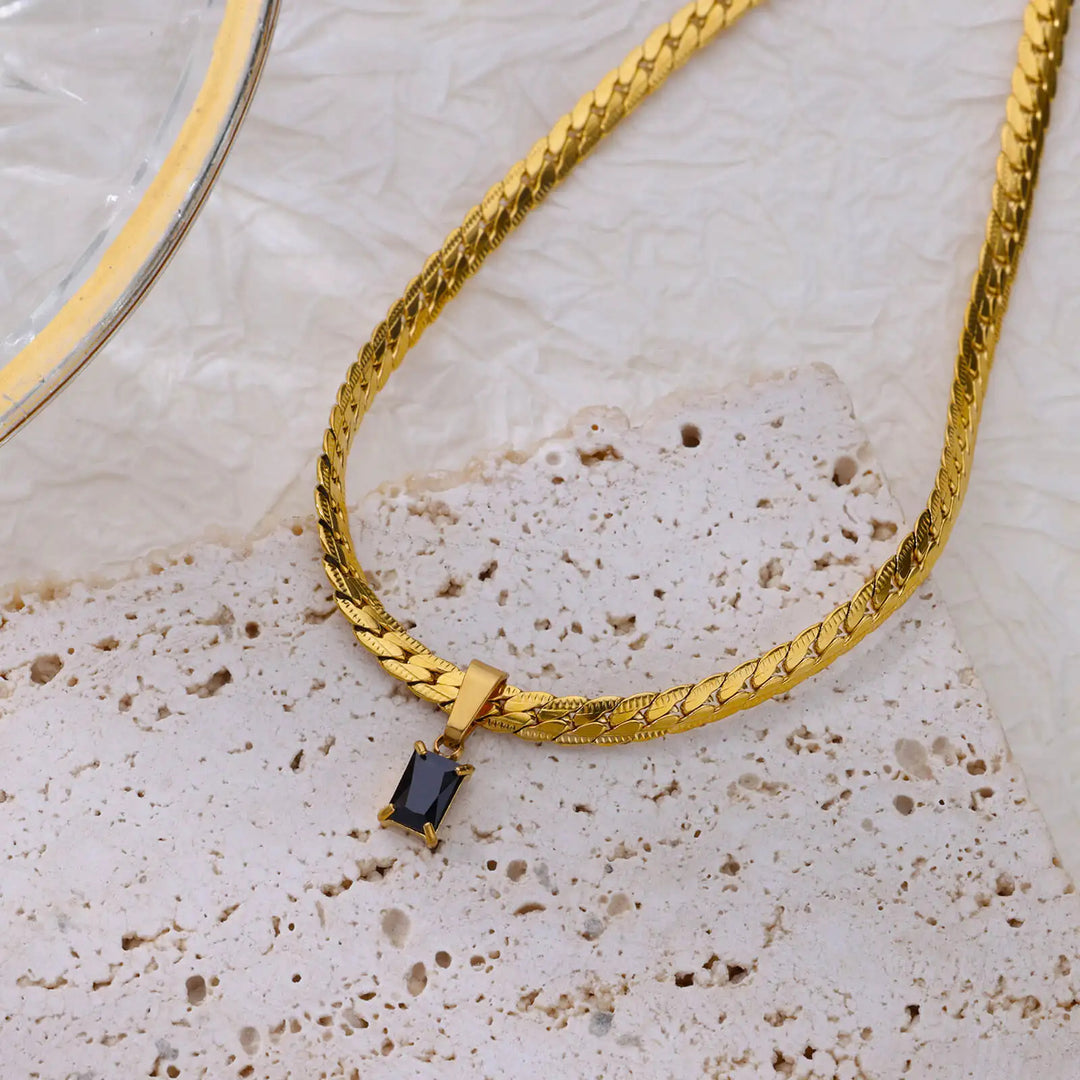 Emerald-Cut Zircon Necklace Set
