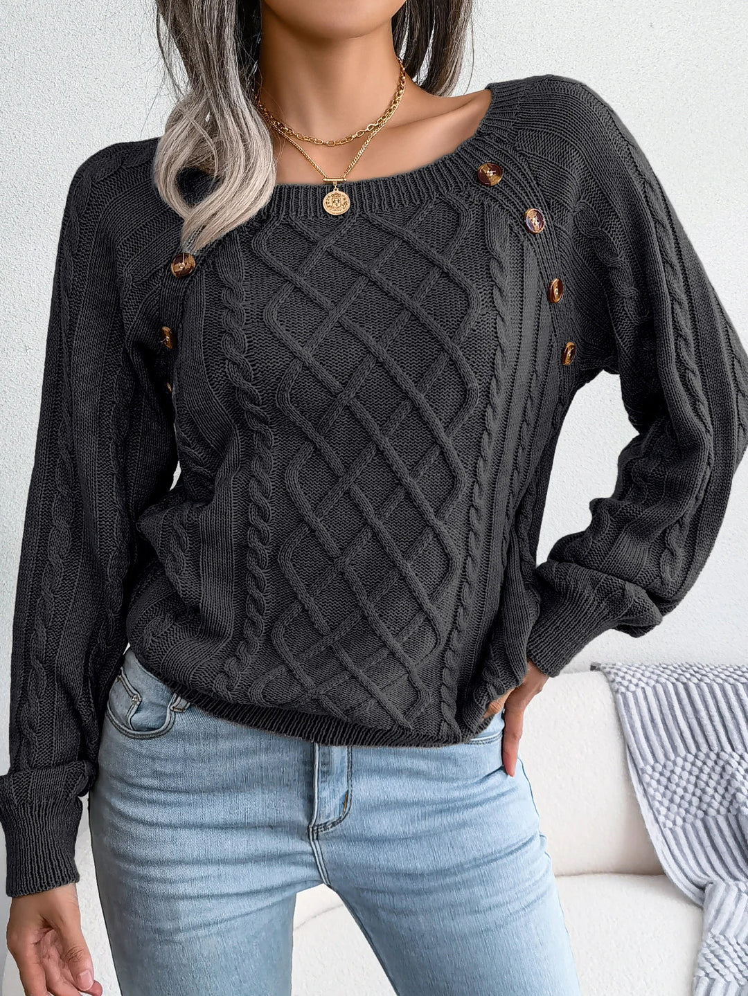 Bellamy Diamond Knit Pullover