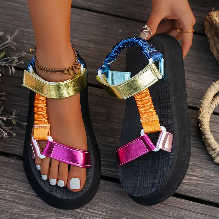 Aura Iridescent Platform Sandal