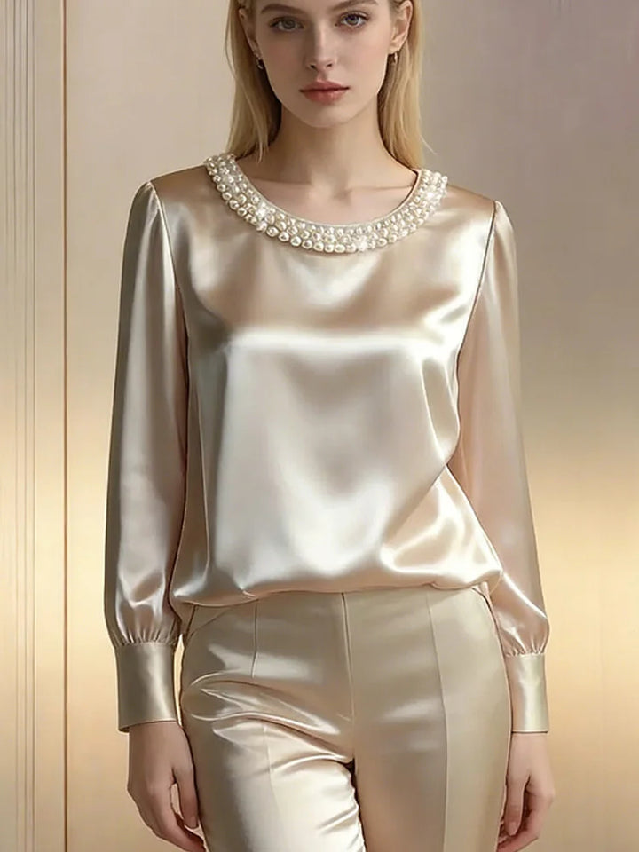 Cassia Pearl Satin Blouse