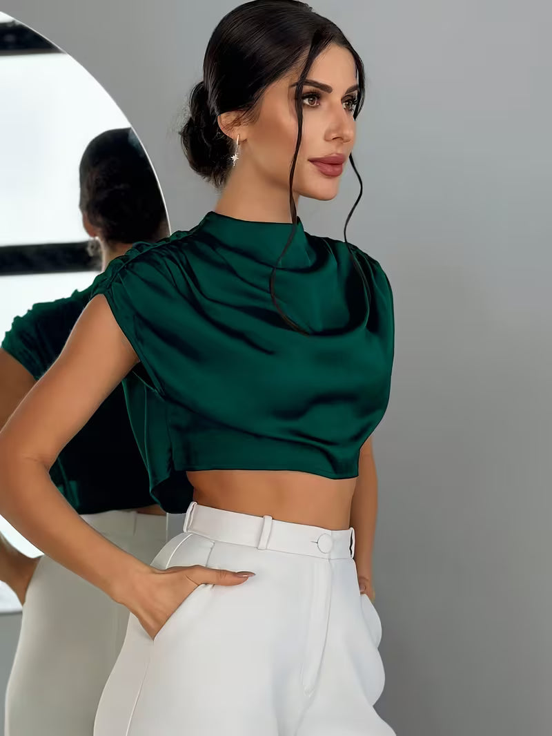Silque Satin Drape Blouse