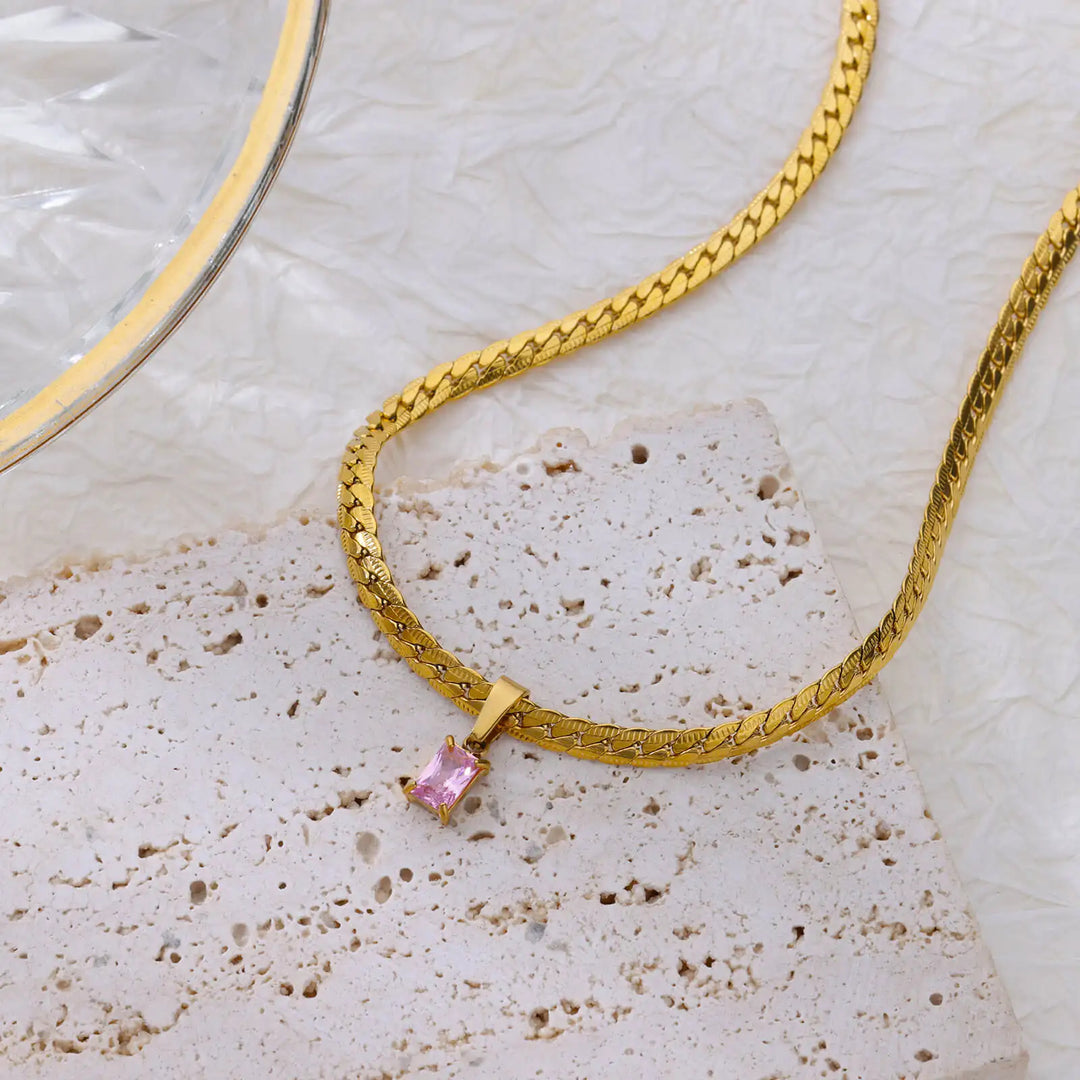 Emerald-Cut Zircon Necklace Set