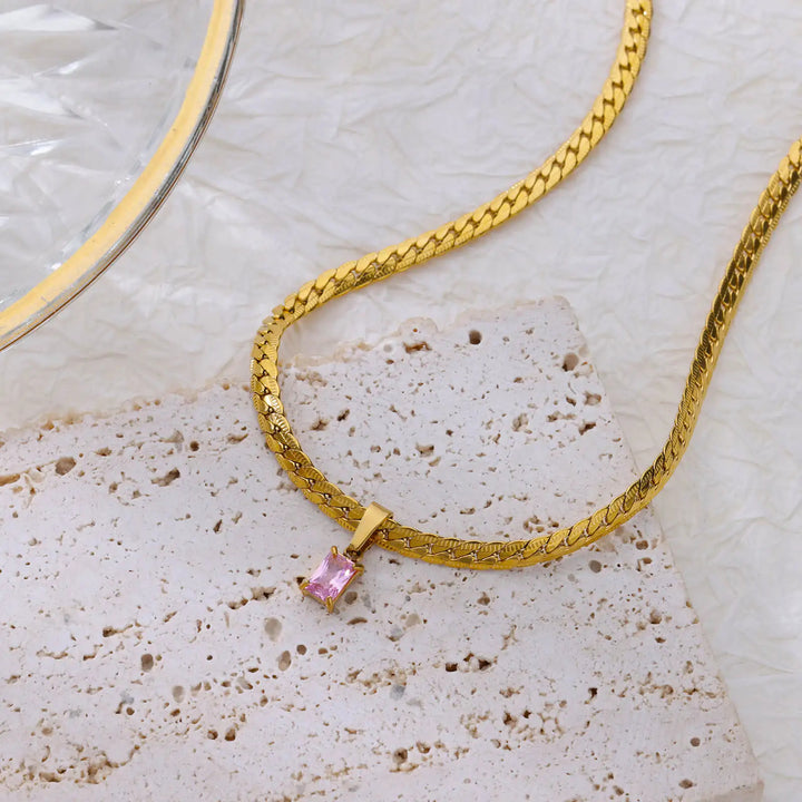 Emerald-Cut Zircon Necklace Set