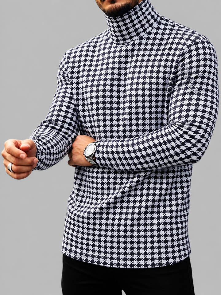 Harrington Houndstooth Turtleneck
