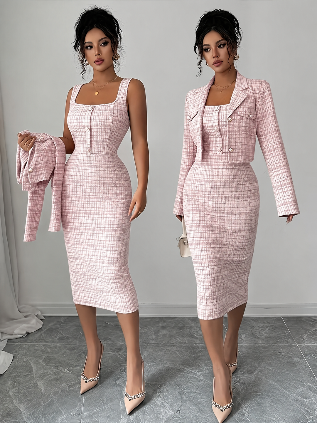 Beverly Plaid Tweed Set
