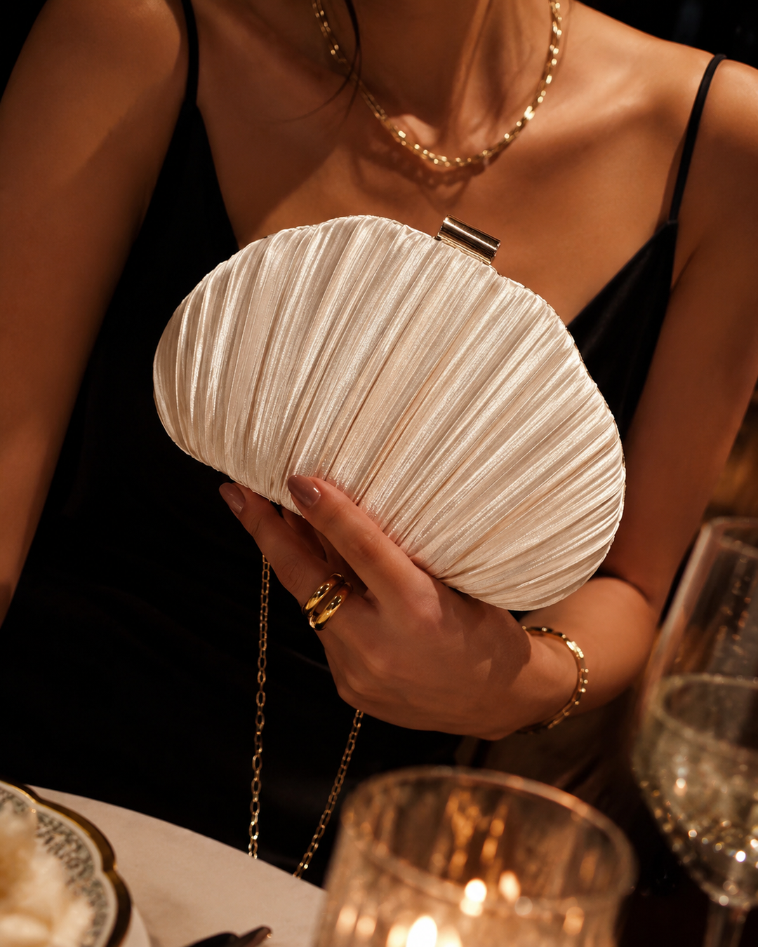 Sirena Pleated Clutch