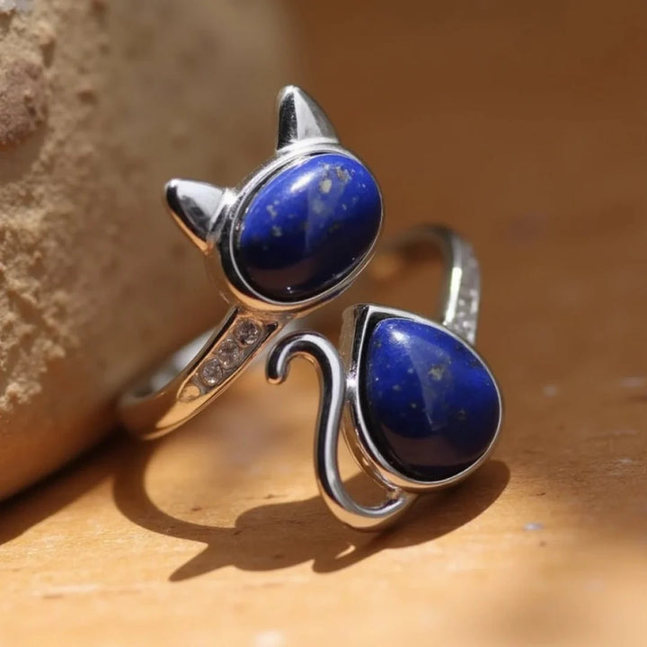 Moonstone Cat Wrap Ring