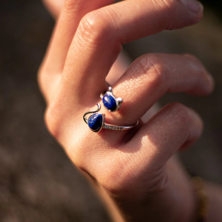 Moonstone Cat Wrap Ring