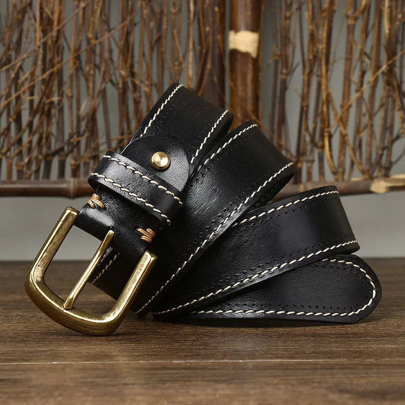 Overland Stitched Leather Belt
