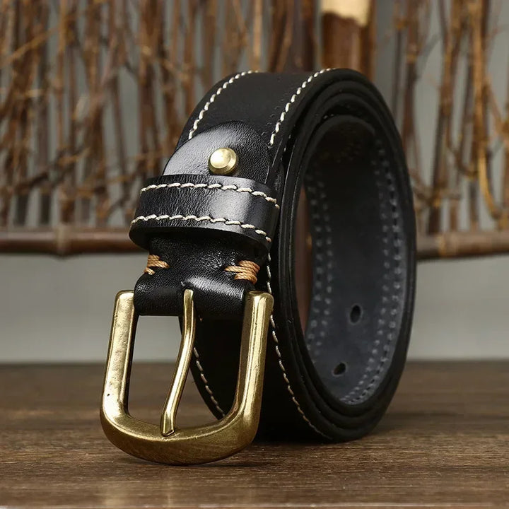 Overland Stitched Leather Belt