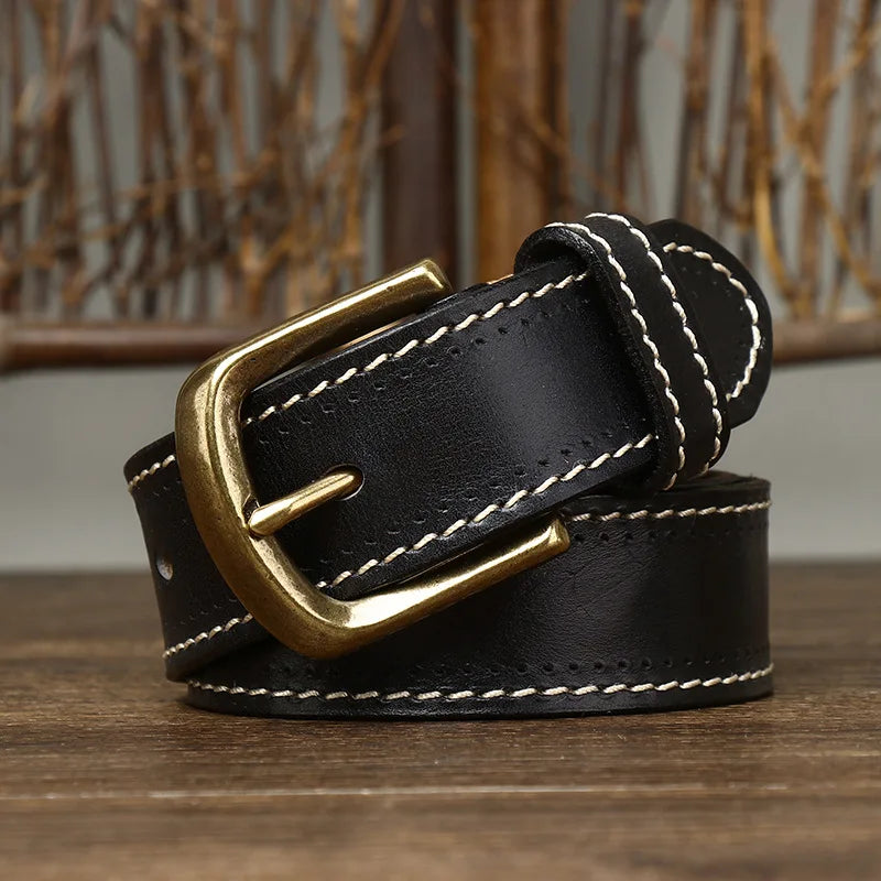 Overland Stitched Leather Belt