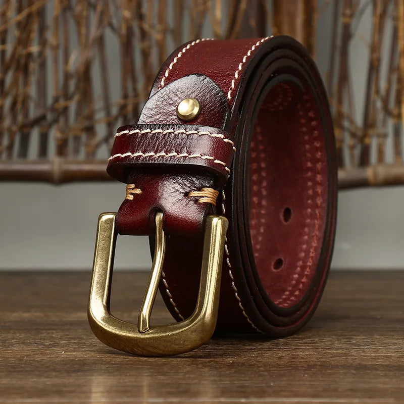 Overland Stitched Leather Belt