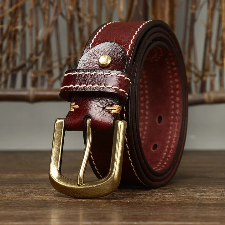 Overland Stitched Leather Belt