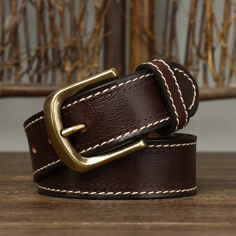 Overland Stitched Leather Belt