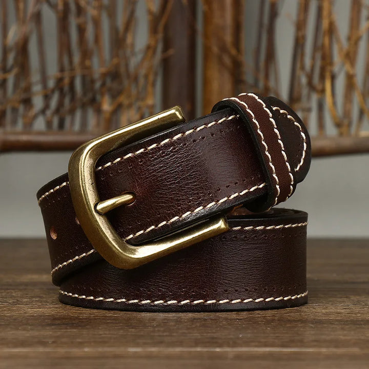 Overland Stitched Leather Belt