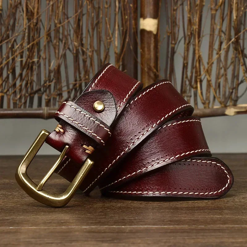Overland Stitched Leather Belt