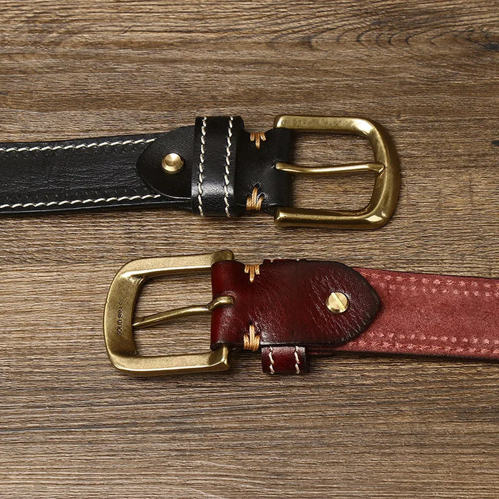 Overland Stitched Leather Belt