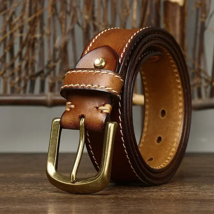 Overland Stitched Leather Belt