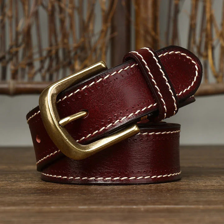 Overland Stitched Leather Belt