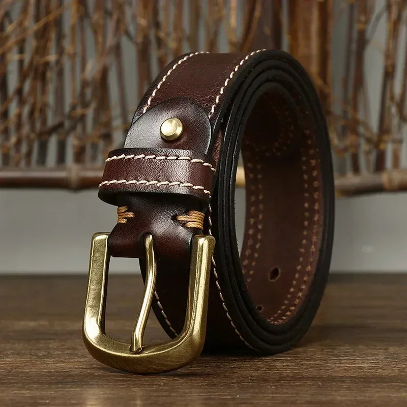 Overland Stitched Leather Belt