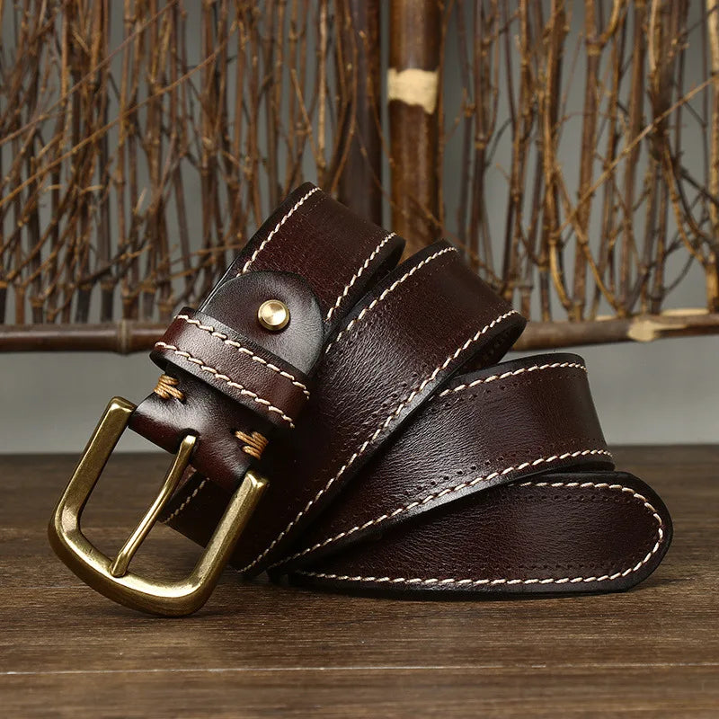 Overland Stitched Leather Belt
