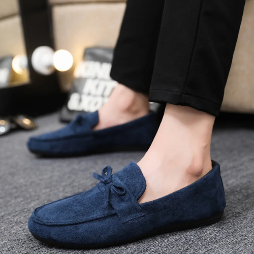 Suede Bow Loafers