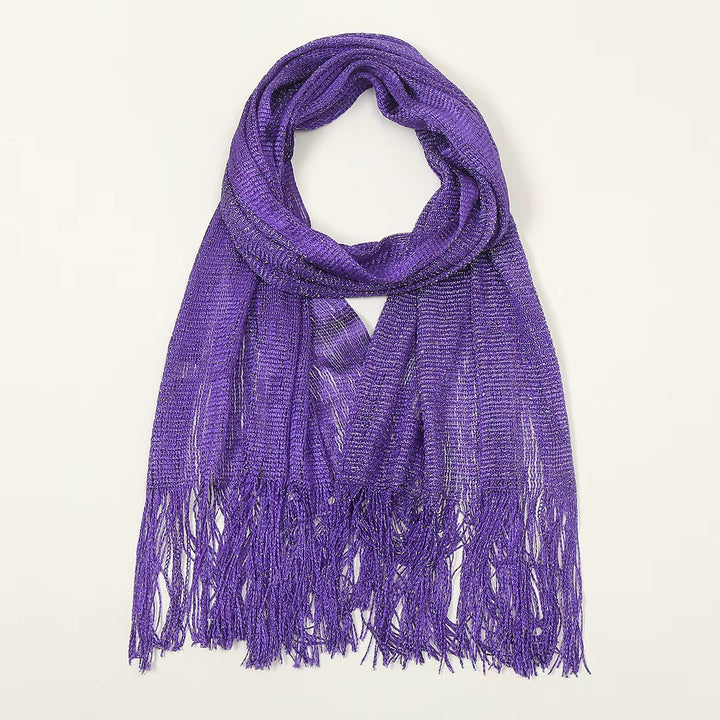 Twilight Metallic Fringe Shawl