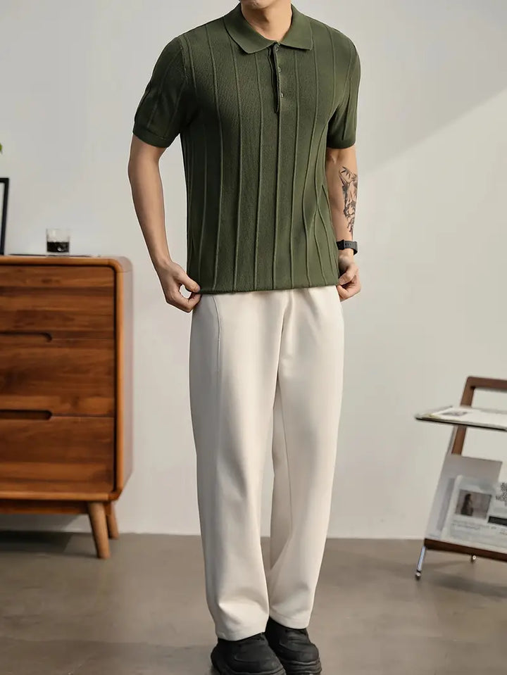 Riviera Textured Knit Polo Shirt