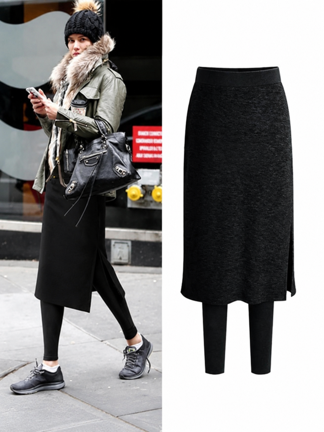 Hazel Fleece Skirt Leggings